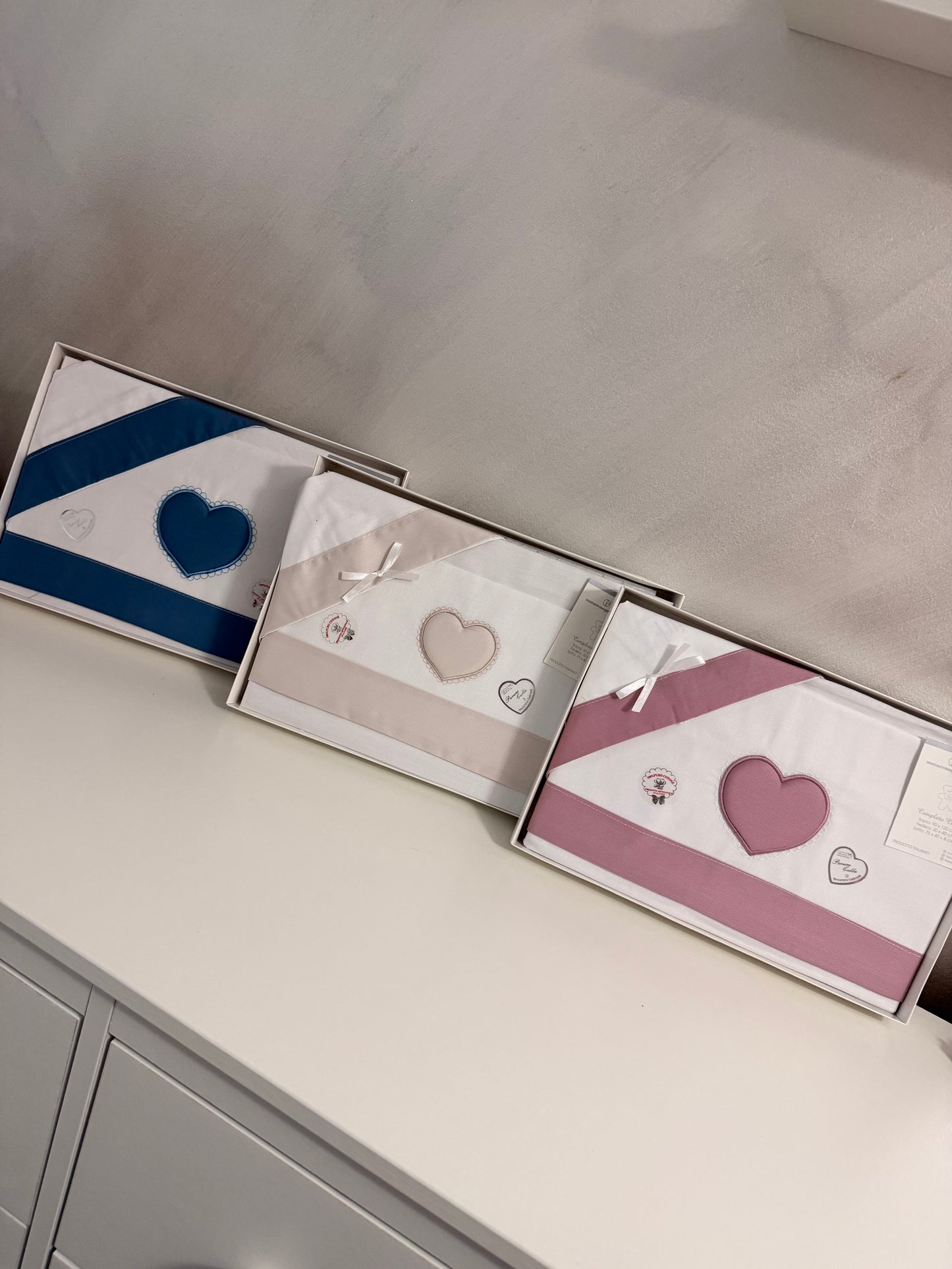 Lenzuolo in cotone cuore culletta/ carrozzina