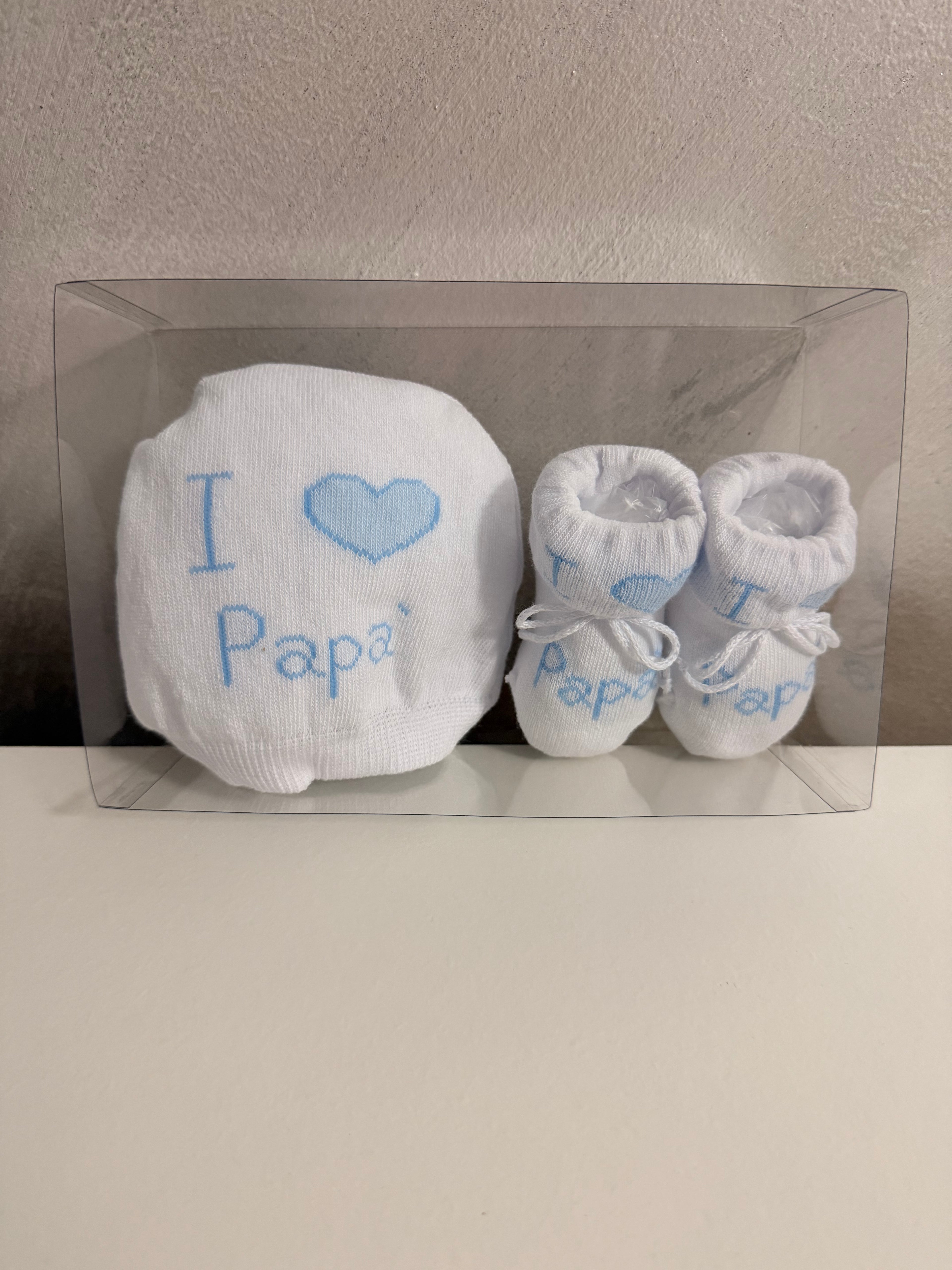 Cappellino e scarpette I love papà
