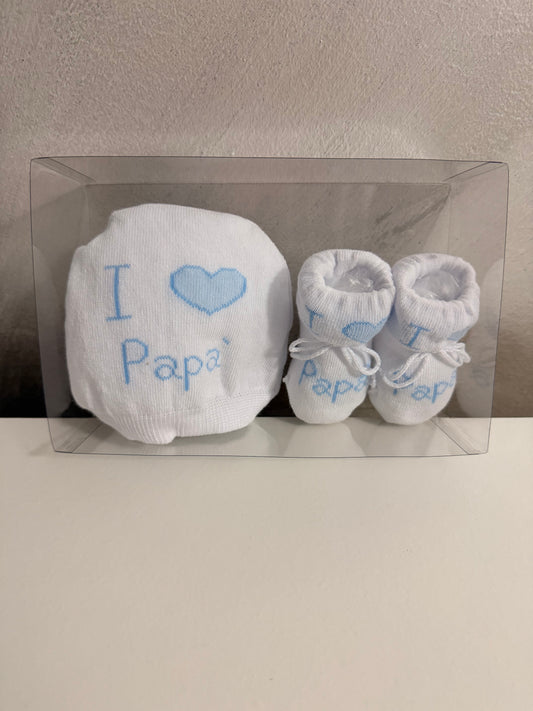 Cappellino e scarpette I love papà