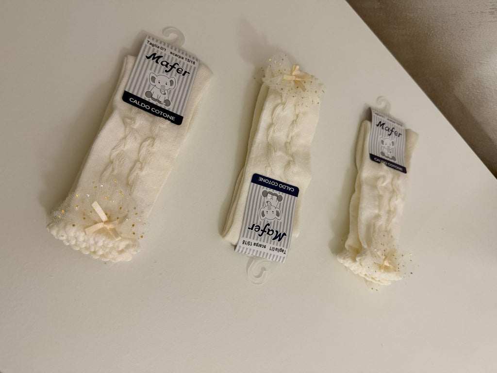 Calze al ginocchio con fiocco