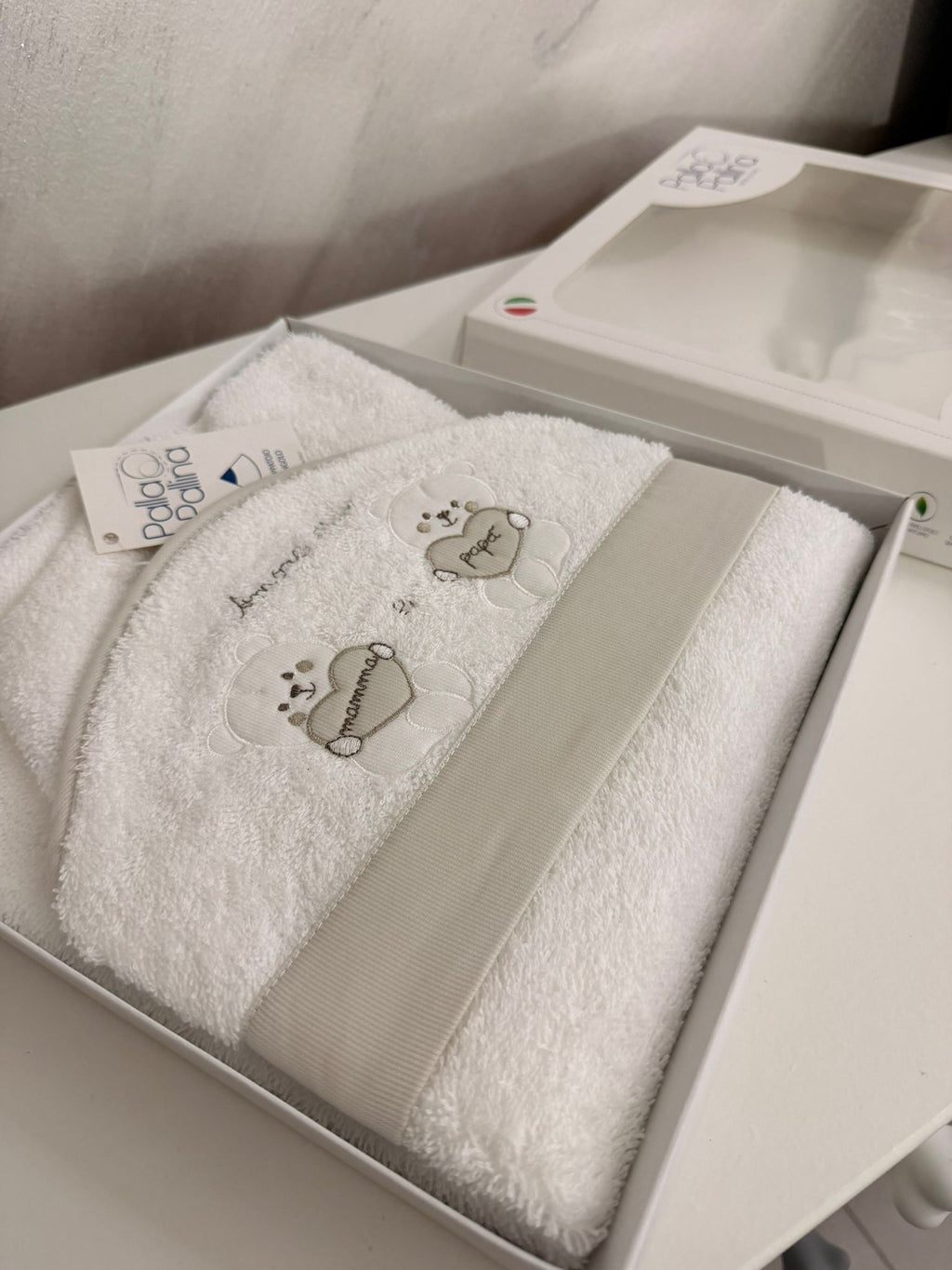 Accappatoio amore di mamma e papà palla pallina