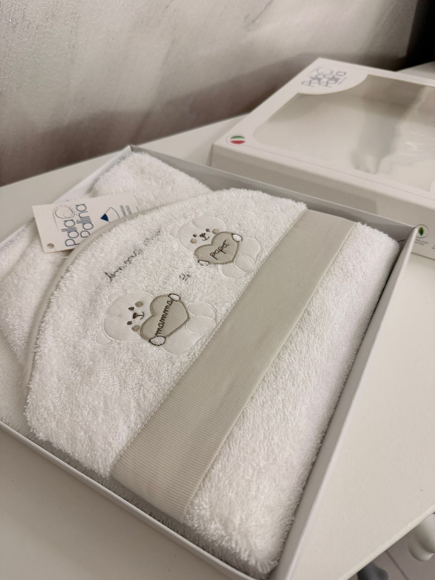 Accappatoio amore di mamma e papà palla pallina