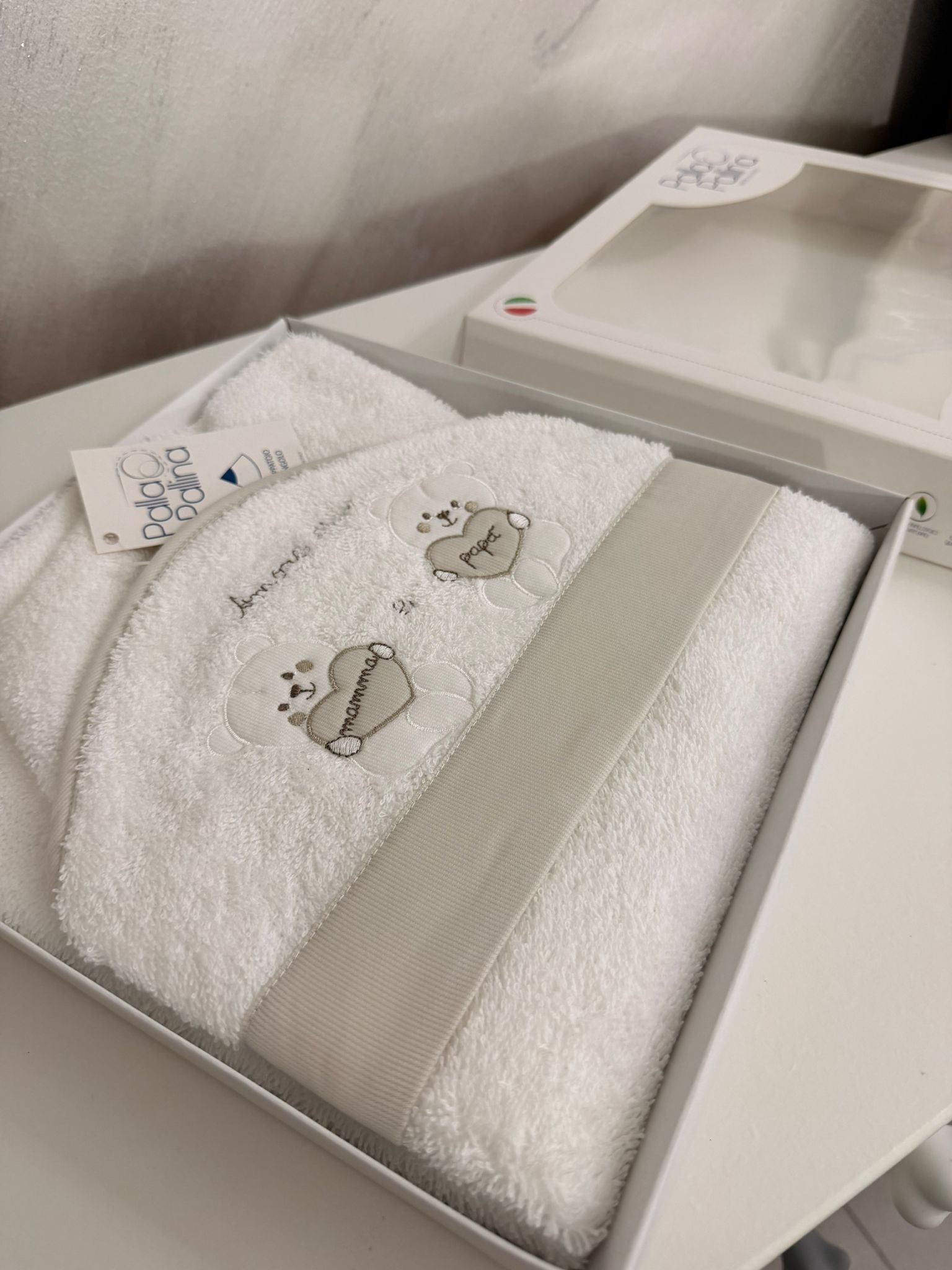 Accappatoio amore di mamma e papà palla pallina