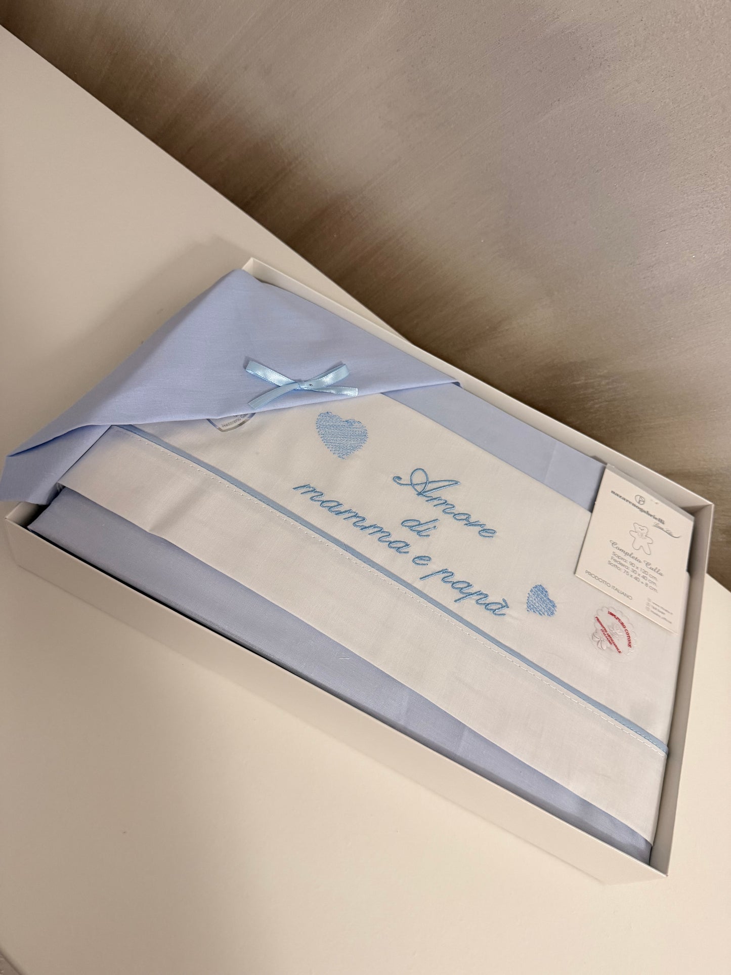 lenzuolo in cotone amore di mamma e papà