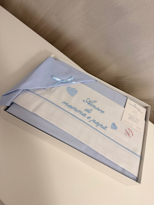 lenzuolo in cotone amore di mamma e papà
