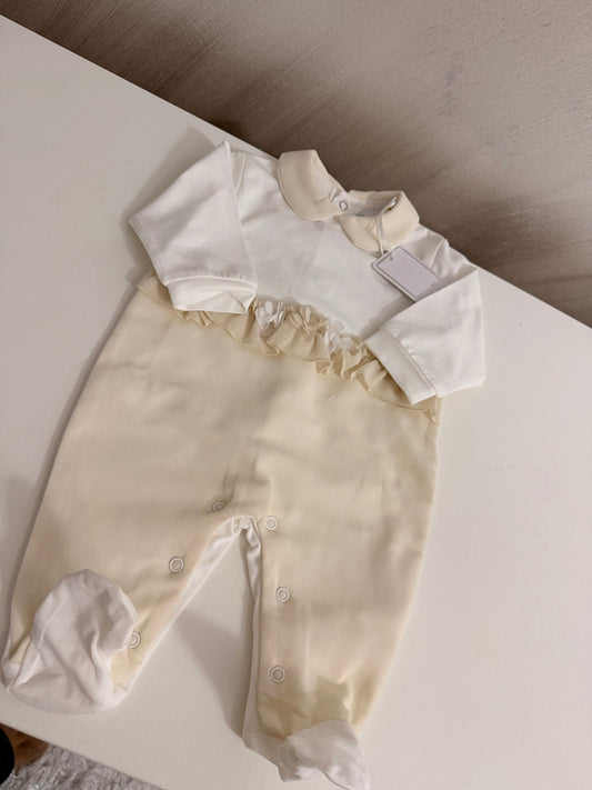 Tutina elegante bianco e beige
