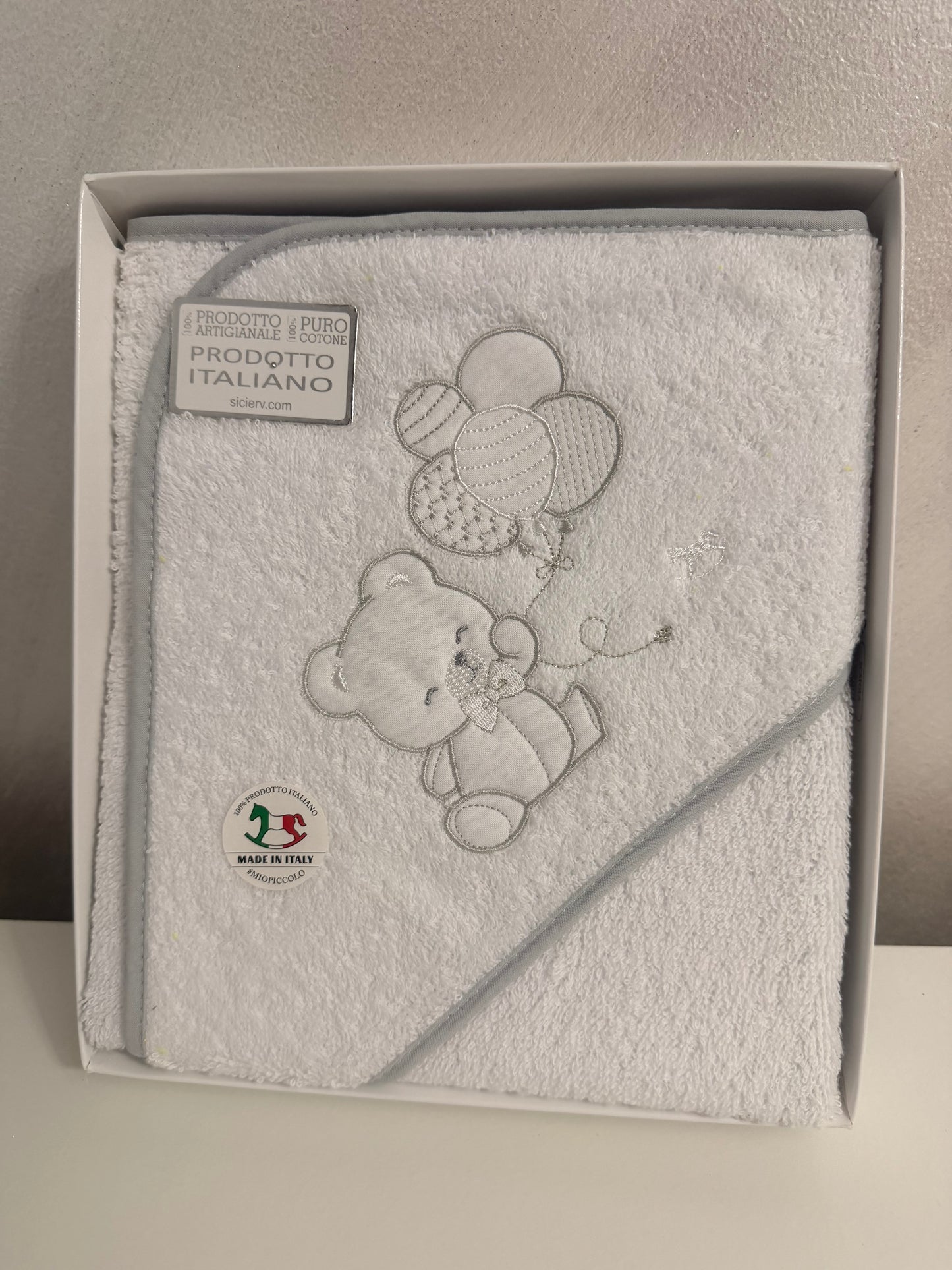 Accappatoio triangolo teddy palloncino