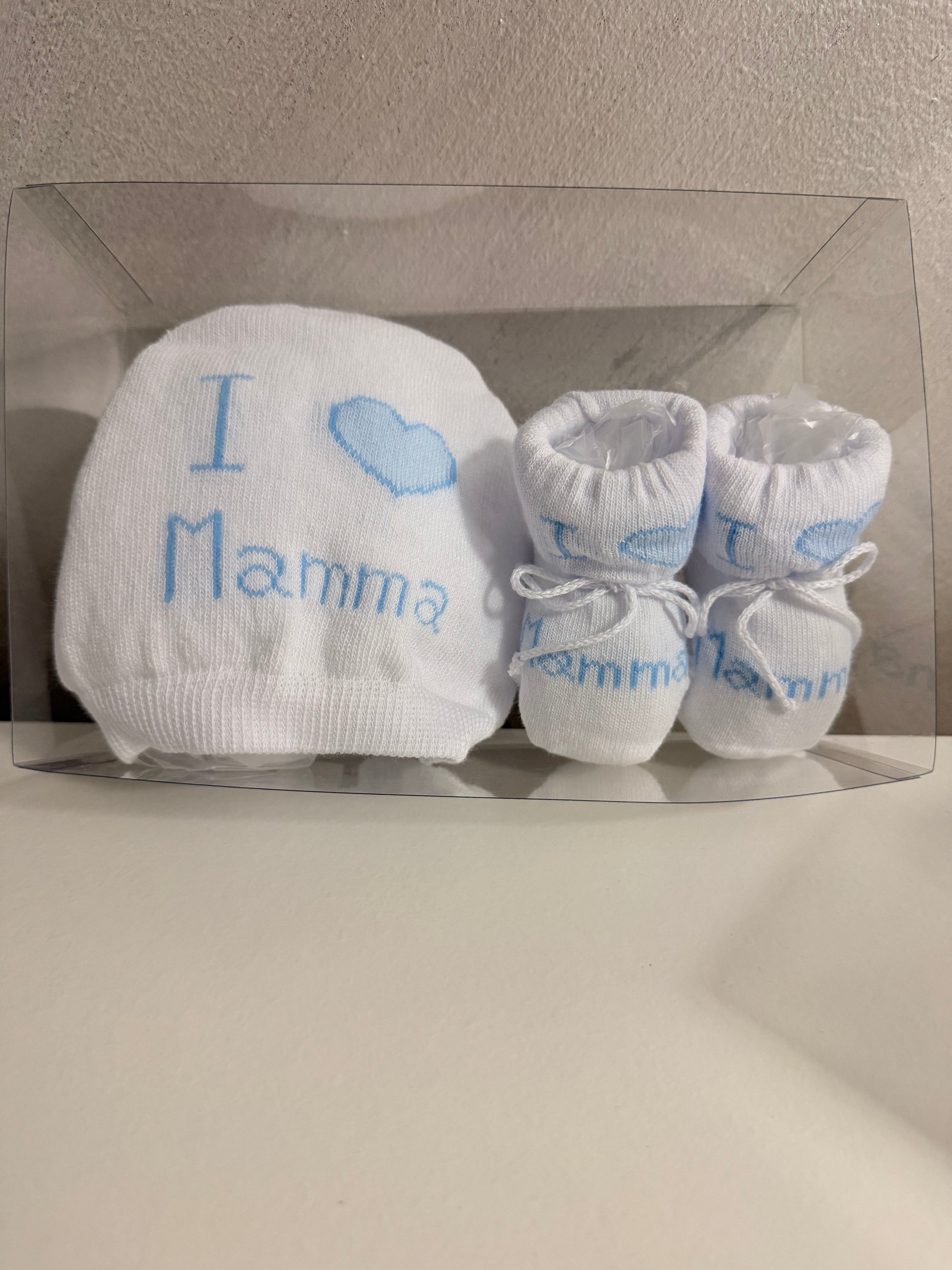 cappellino e scarpette I love mamma