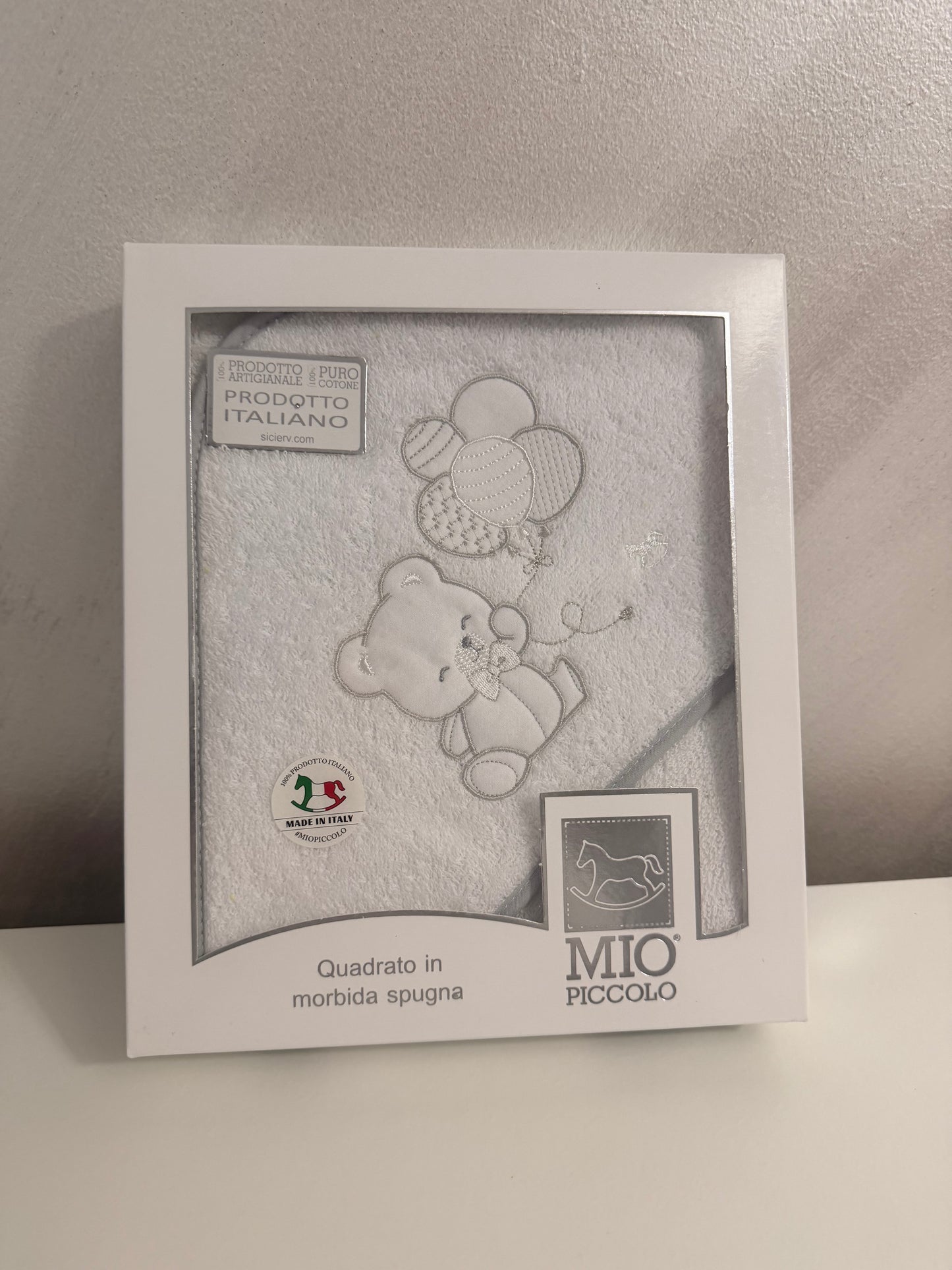 Accappatoio triangolo teddy palloncino