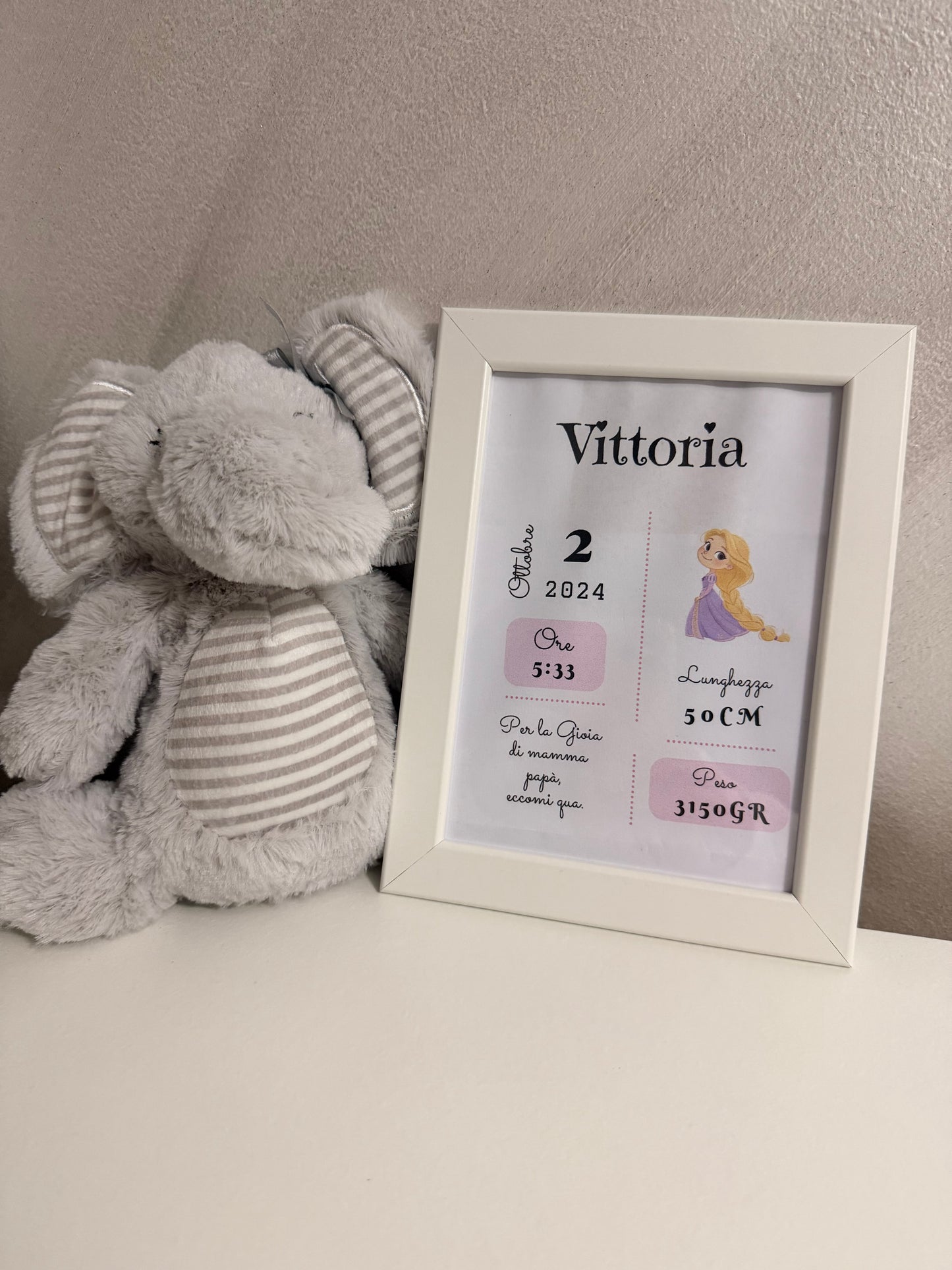 Quadretto nascita personalizzato