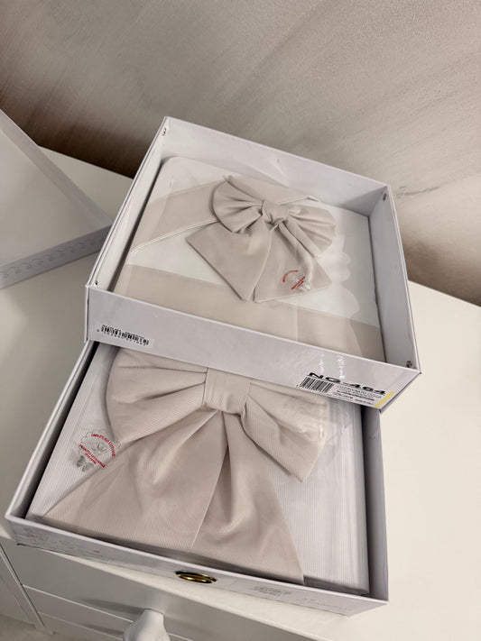 Box lenzuolo e coperta in cotone linea fiocco
