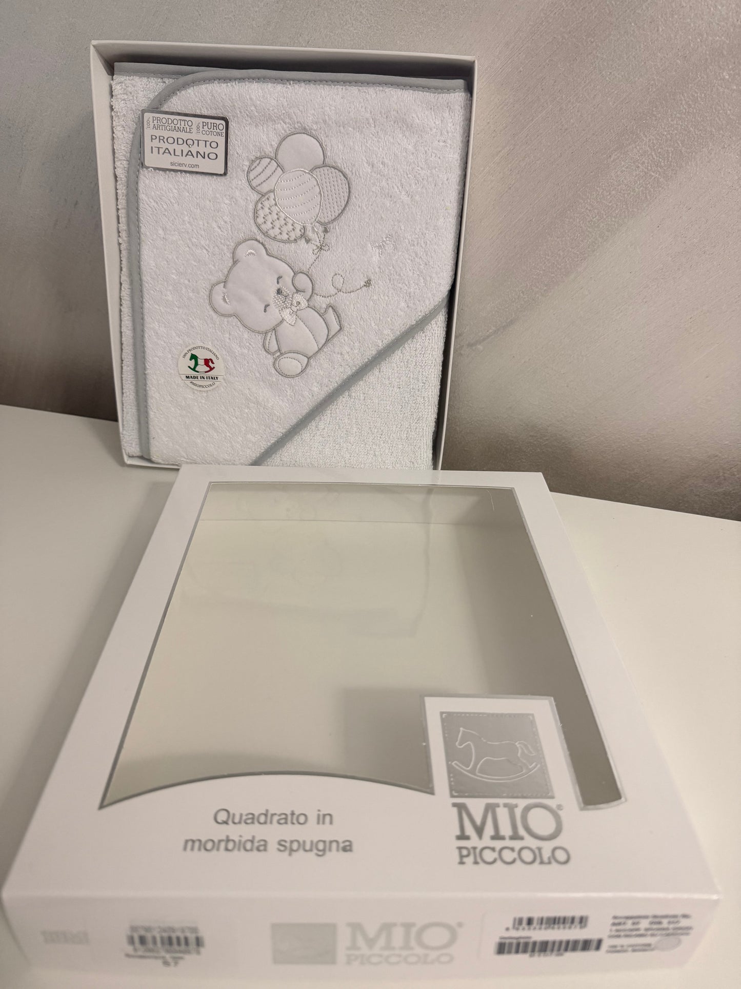 Accappatoio triangolo teddy palloncino