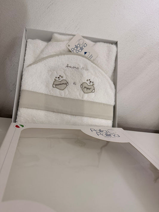 Accappatoio amore di mamma e papà palla pallina